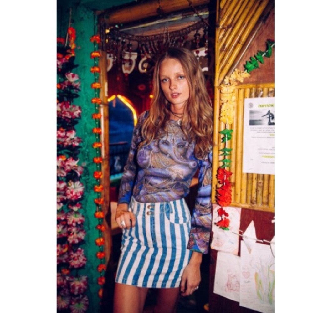 Arnhem luka stripe denim skirt small